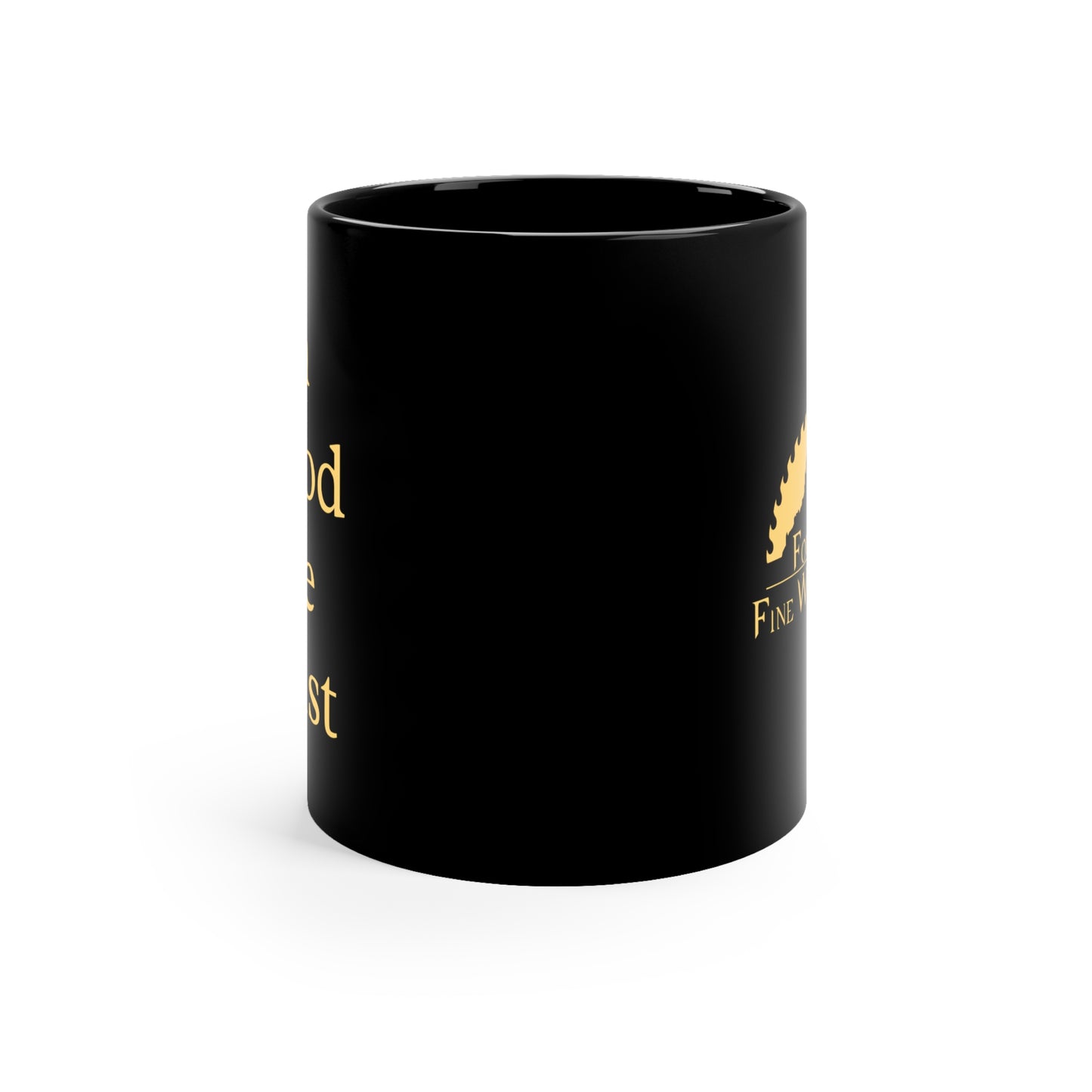 In Wood We Trust Black Mug