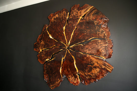 Claro Walnut Burl Slab Wall Art