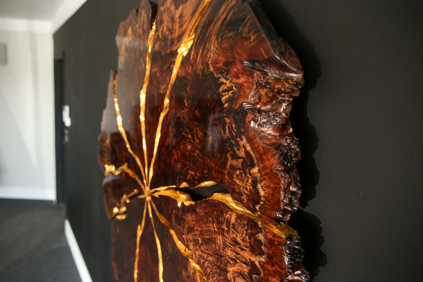 Claro Walnut Burl Slab Wall Art